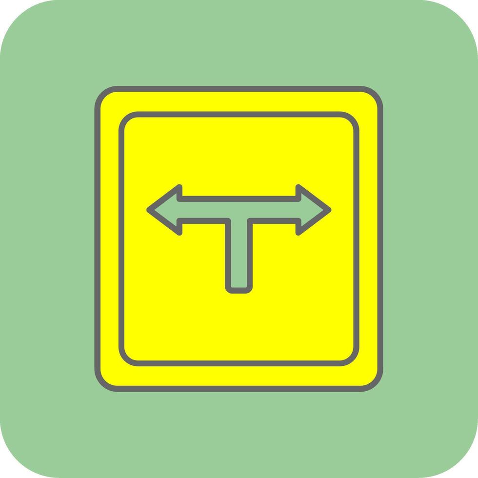 Direction Filled Yellow Icon vector