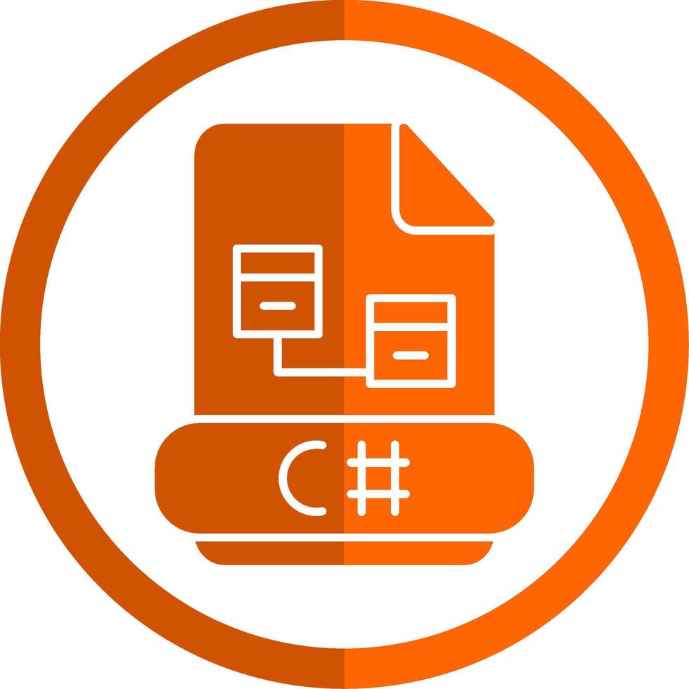 C Sharp Glyph Orange Circle Icon vector