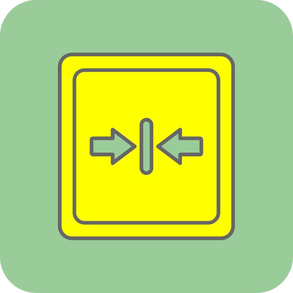 Minimize Filled Yellow Icon vector