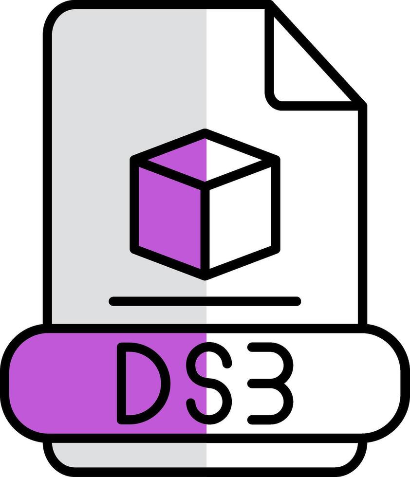 3ds Filled Half Cut Icon vector