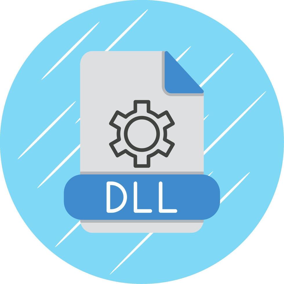 Dll Flat Blue Circle Icon vector