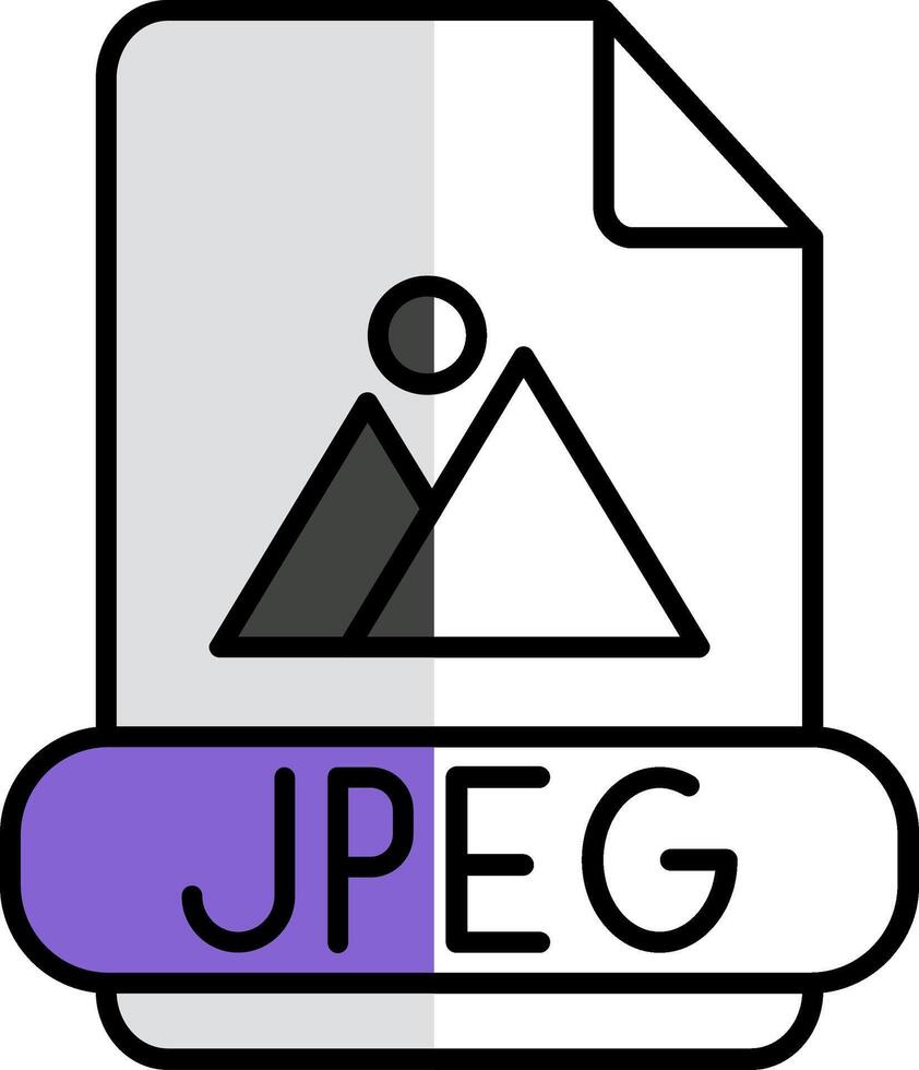 Jpeg Filled Half Cut Icon vector