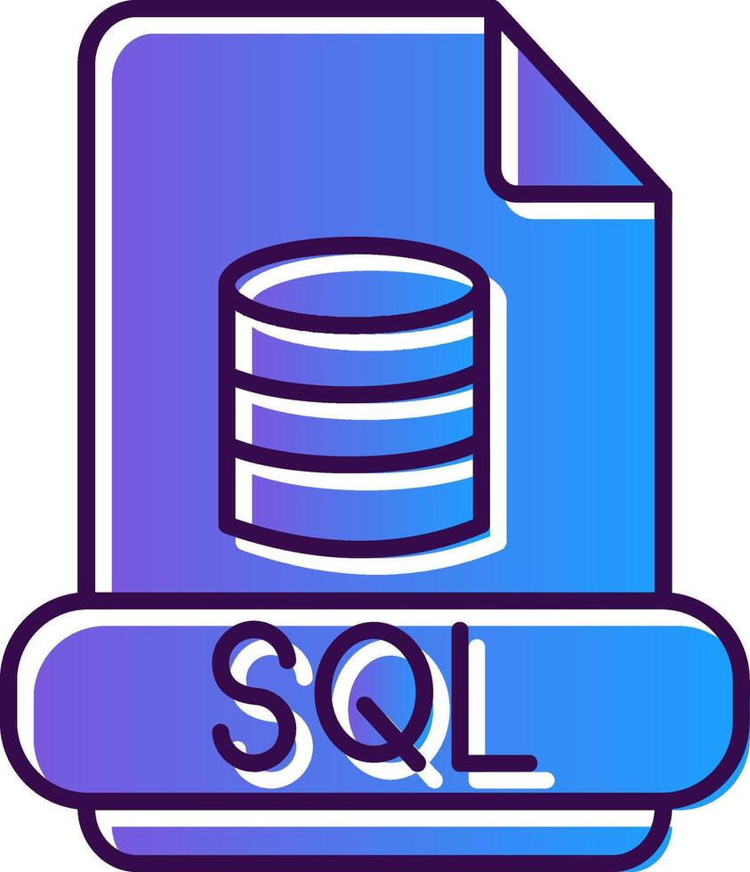 Sql Gradient Filled Icon vector