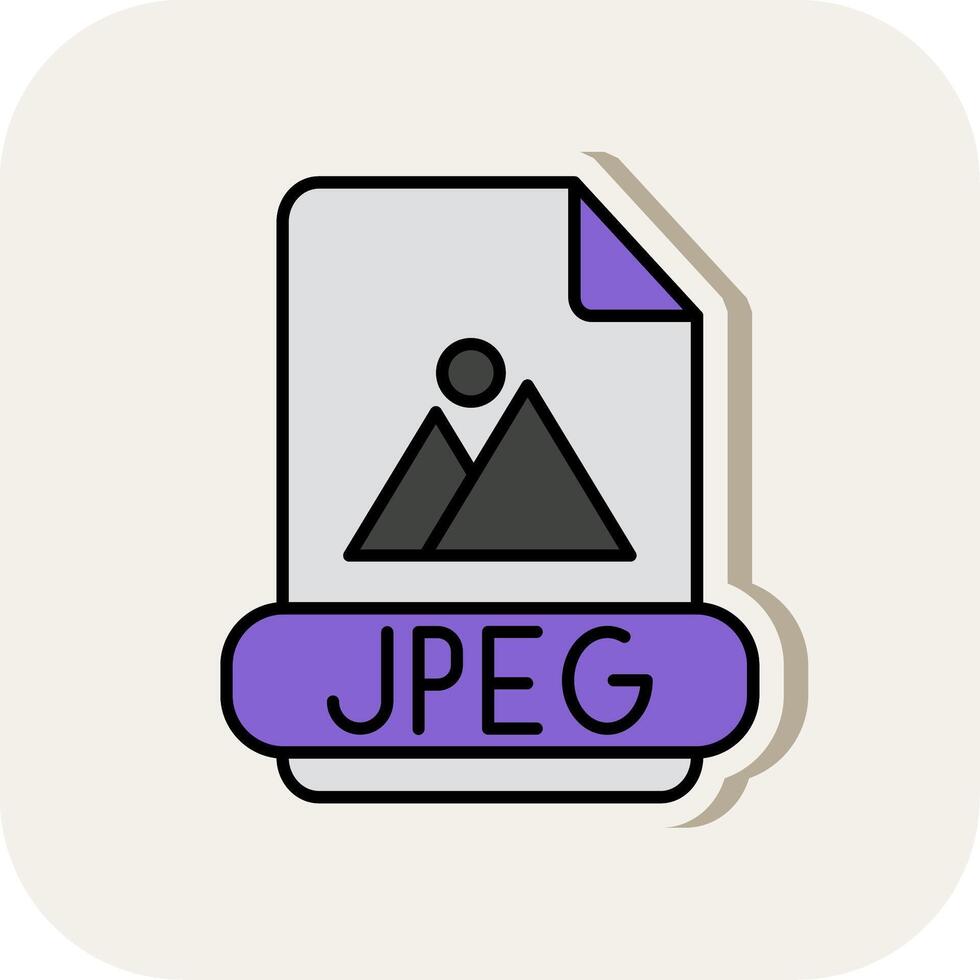 Jpeg Line Filled White Shadow Icon vector