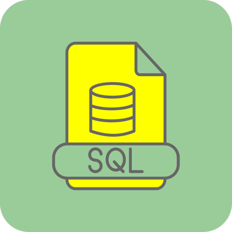 sql lleno amarillo icono vector