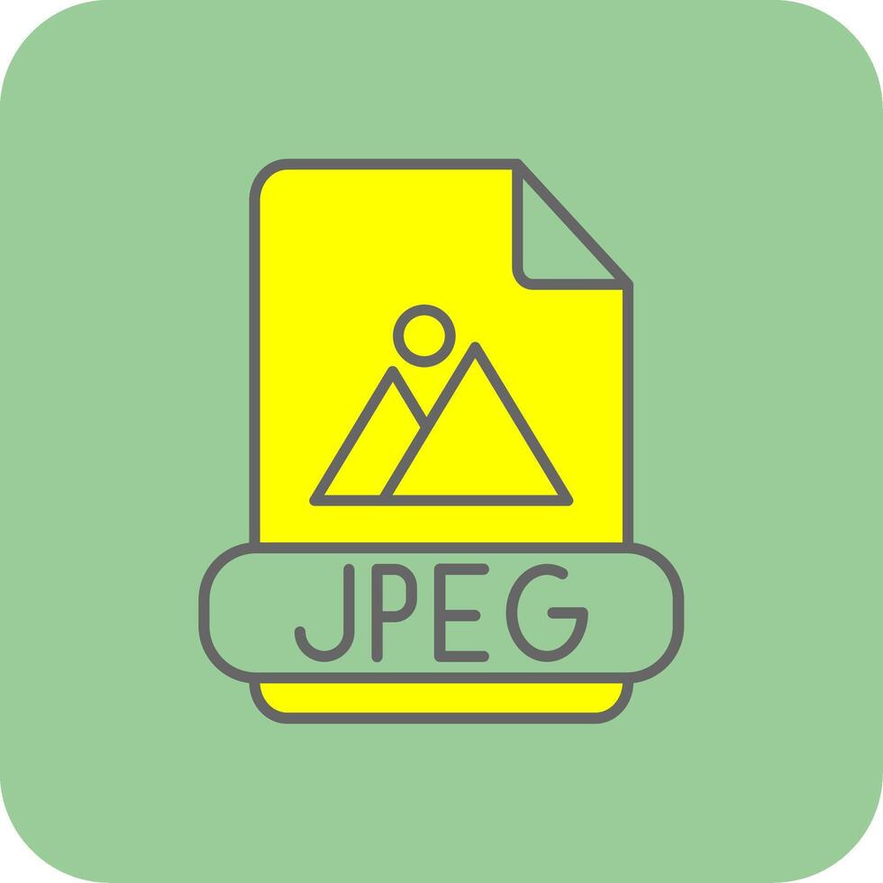 Jpeg Filled Yellow Icon vector