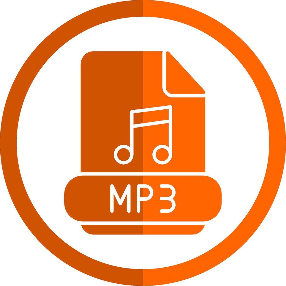 Mp3 Glyph Orange Circle Icon vector