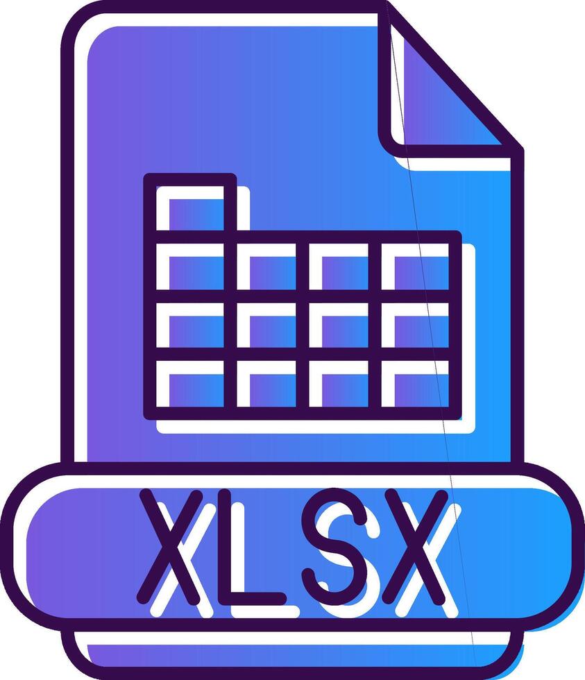 Xlsx Gradient Filled Icon vector