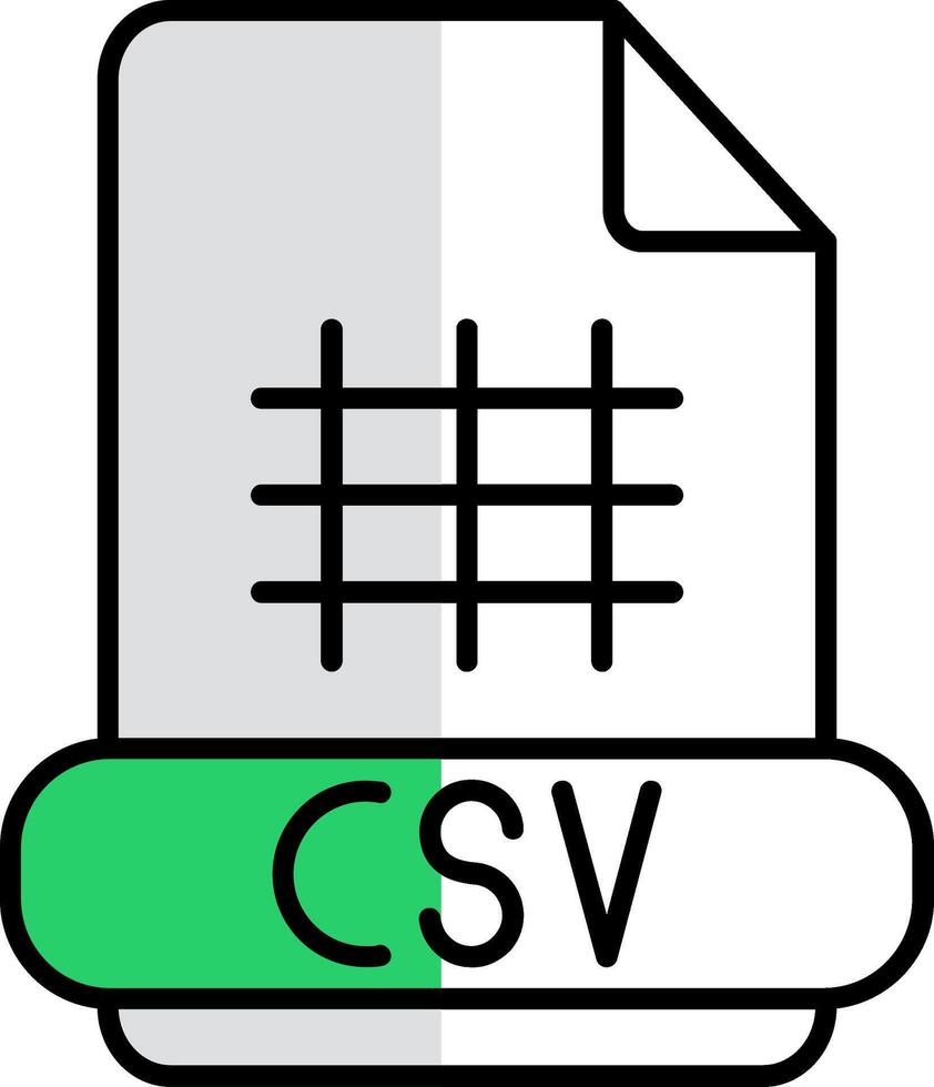 Csv Filled Half Cut Icon vector