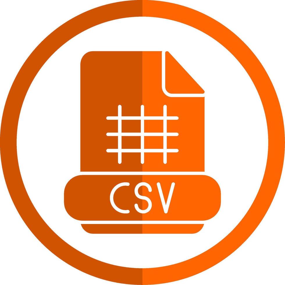 Csv Glyph Orange Circle Icon vector