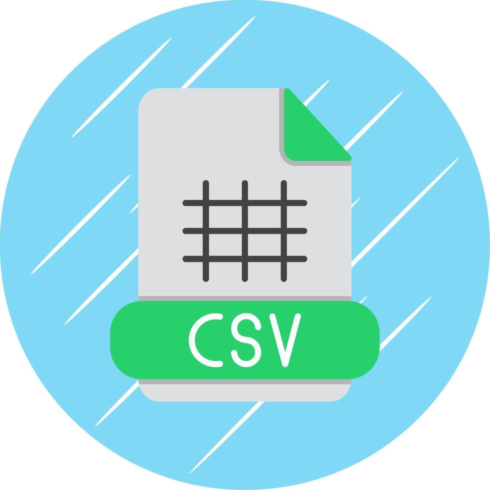 Csv Flat Blue Circle Icon vector