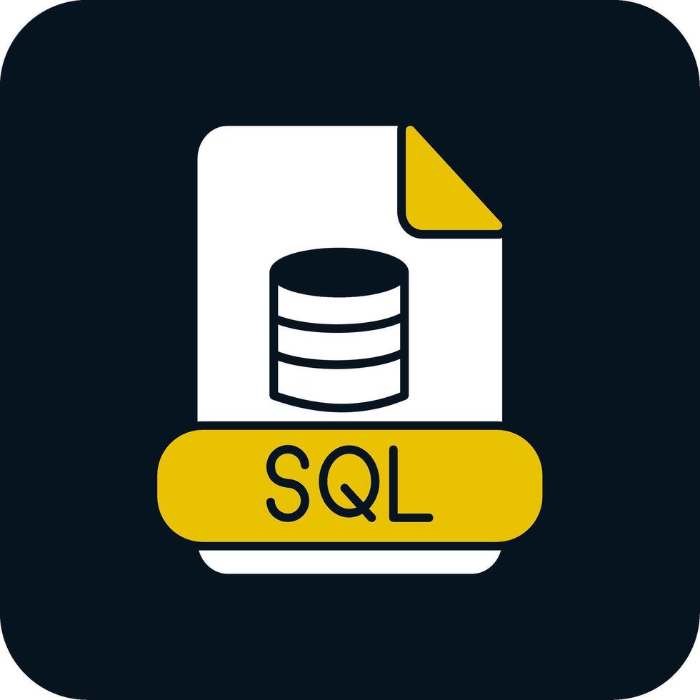 icono de dos colores de glifo sql vector