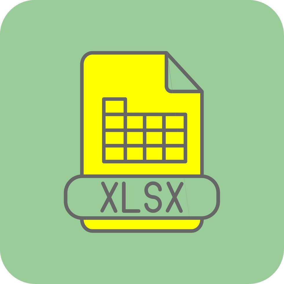 Xlsx Filled Yellow Icon vector