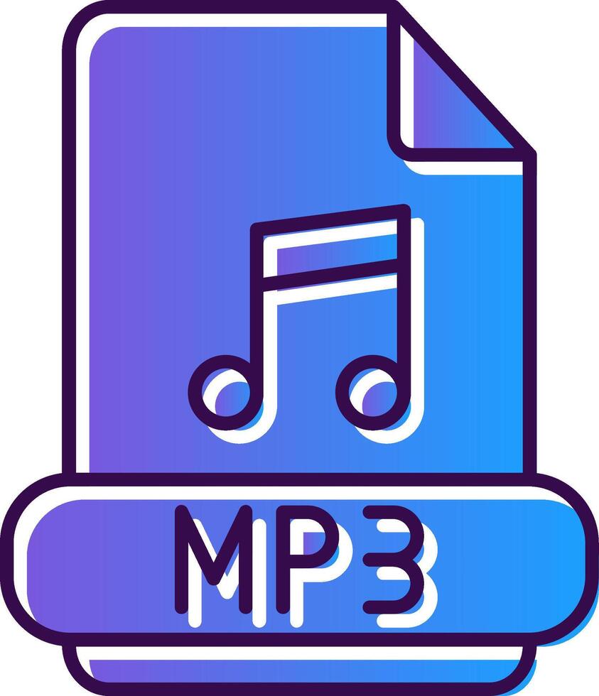 mp3 degradado lleno icono vector