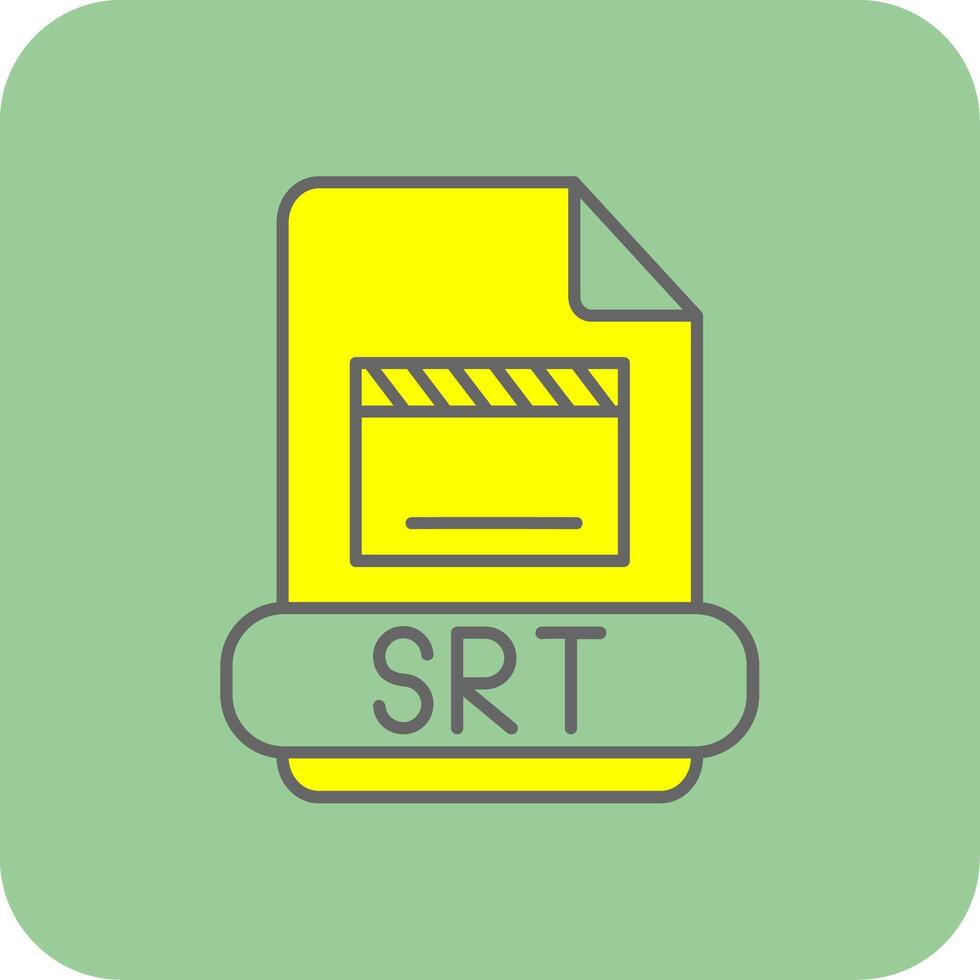 Srt Filled Yellow Icon vector