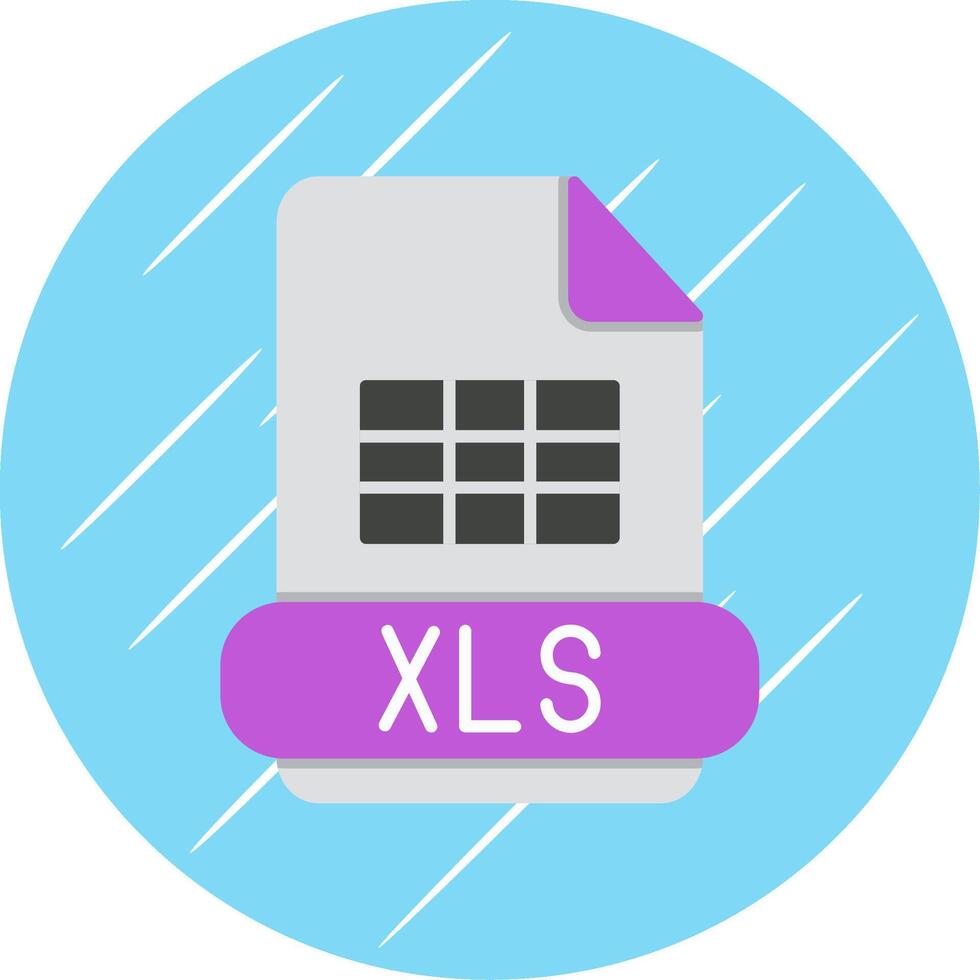 Xls Flat Blue Circle Icon vector