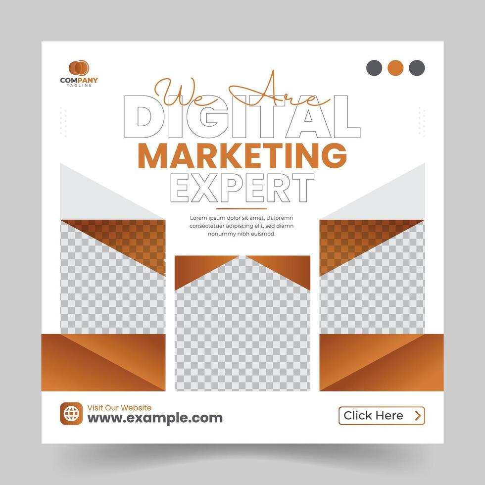 moderno negocio márketing agencia social medios de comunicación enviar modelo. negocio promocional editable cuadrado bandera. vector