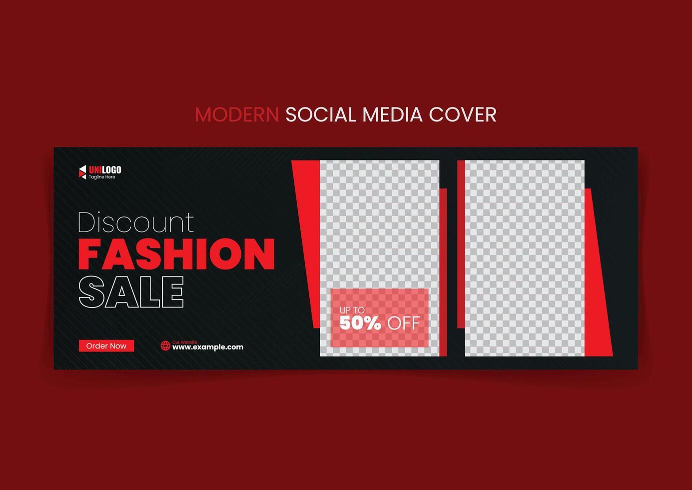 Unique Fashion Sale Social Media Cover or Header Template. vector