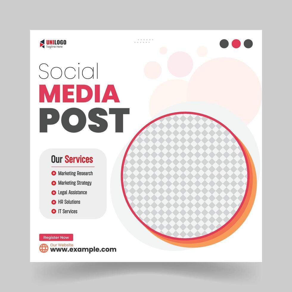 Modern Business Marketing Agency social media post template. Business promotional editable square banner. vector
