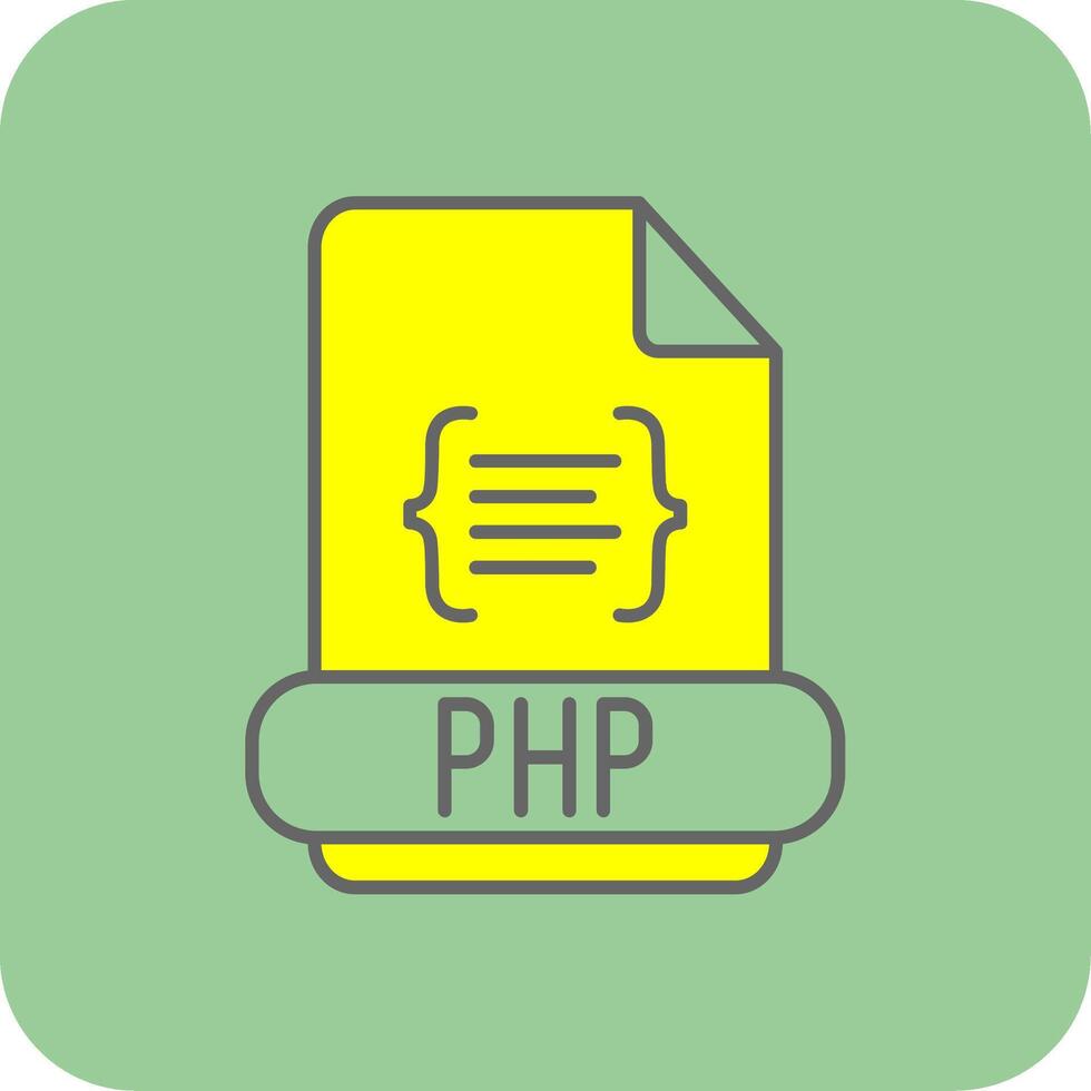 Php Filled Yellow Icon vector