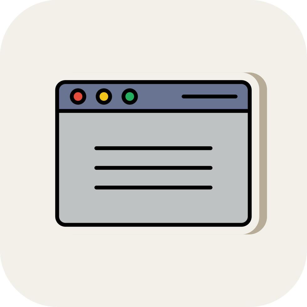 Browser Line Filled White Shadow Icon vector