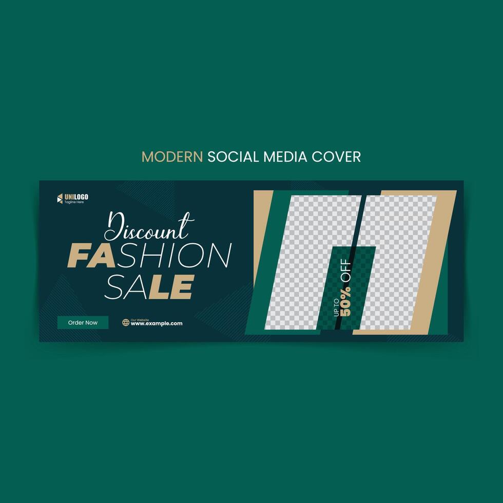 Modern Fashion Sale Social Media Cover or Header Template. vector