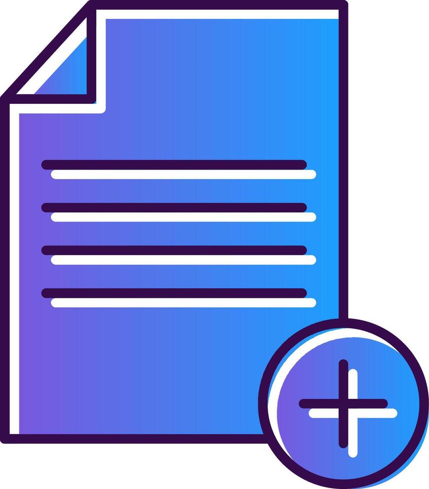 Add,File Gradient Filled Icon vector