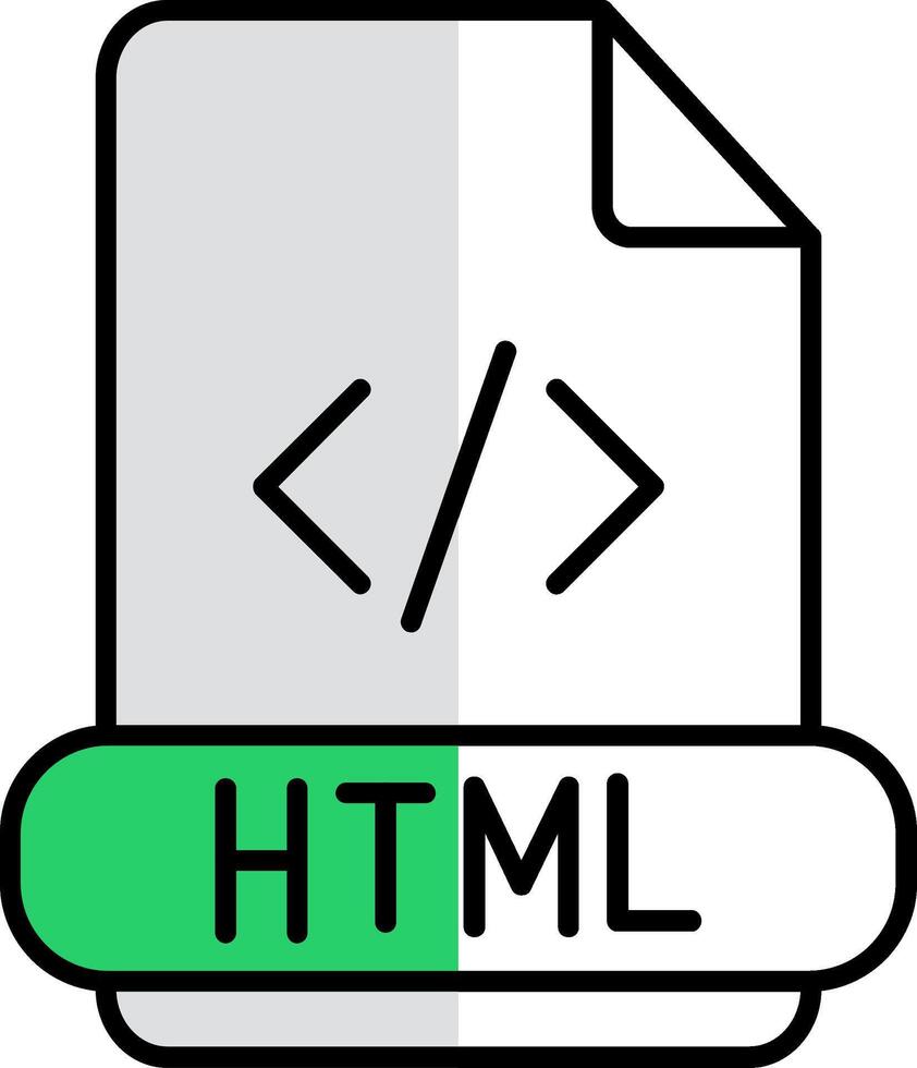 html lleno medio cortar icono vector