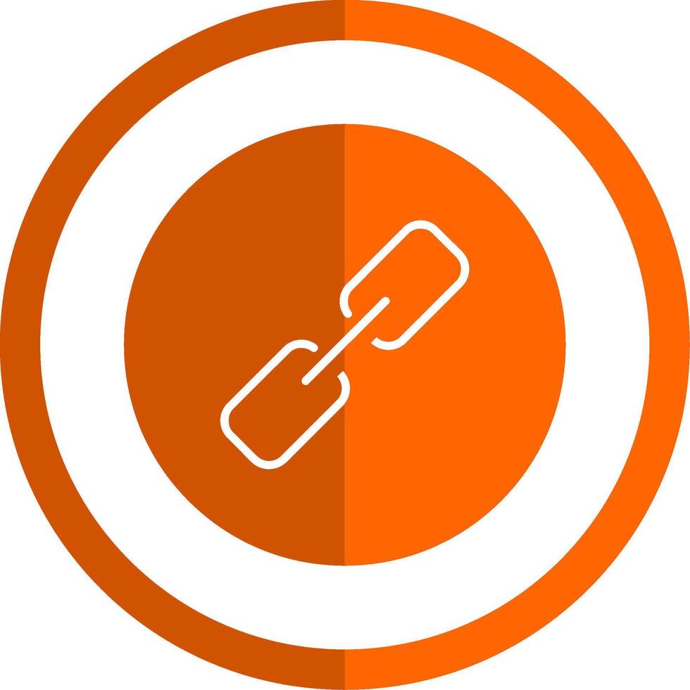 Link Glyph Orange Circle Icon vector