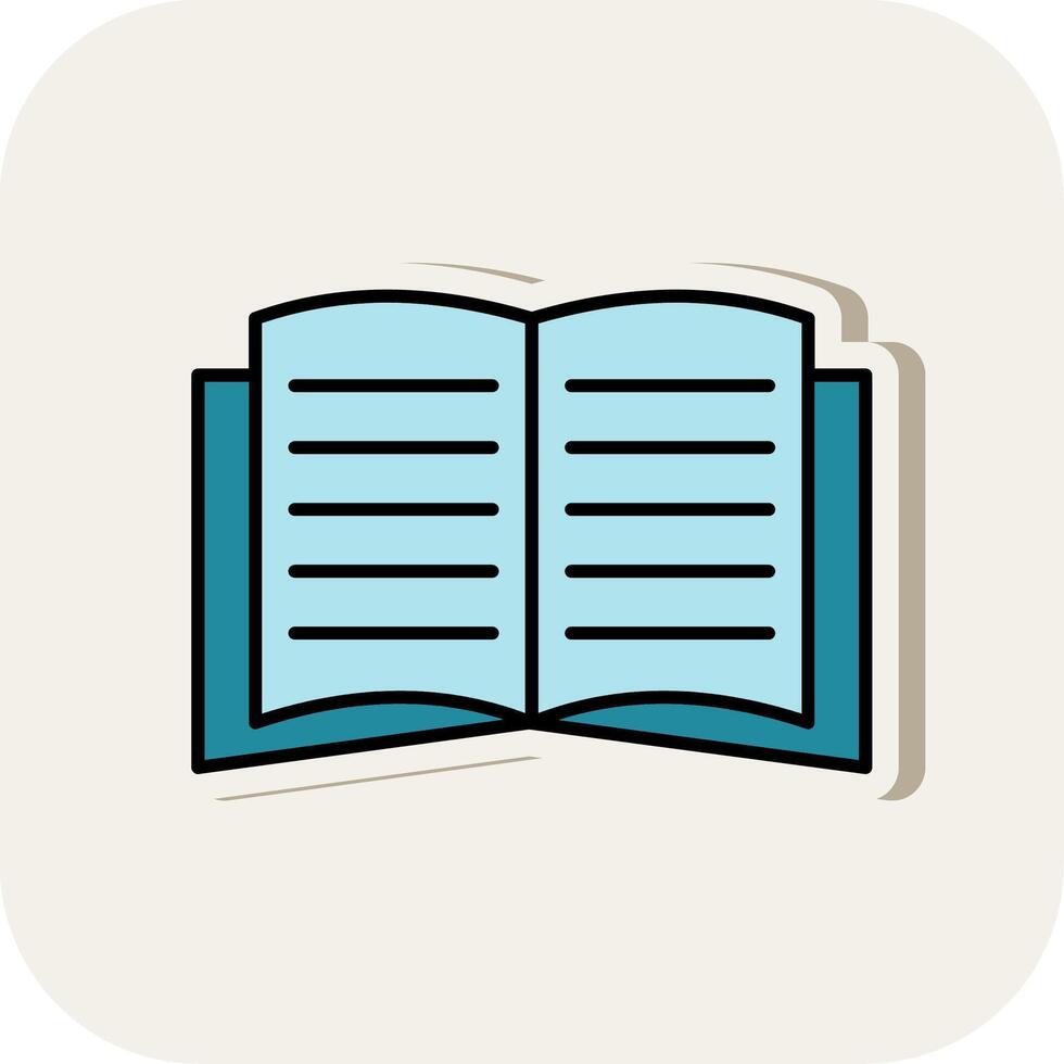 Book Line Filled White Shadow Icon vector