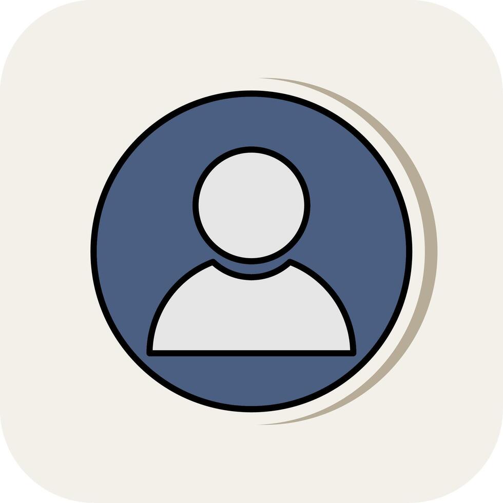 User Line Filled White Shadow Icon vector