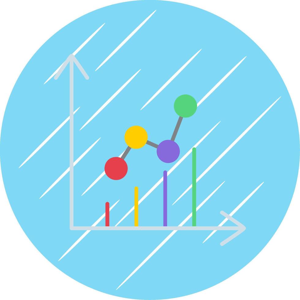 Graph Flat Blue Circle Icon vector