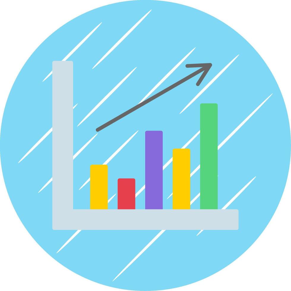 Bar Chart Flat Blue Circle Icon vector