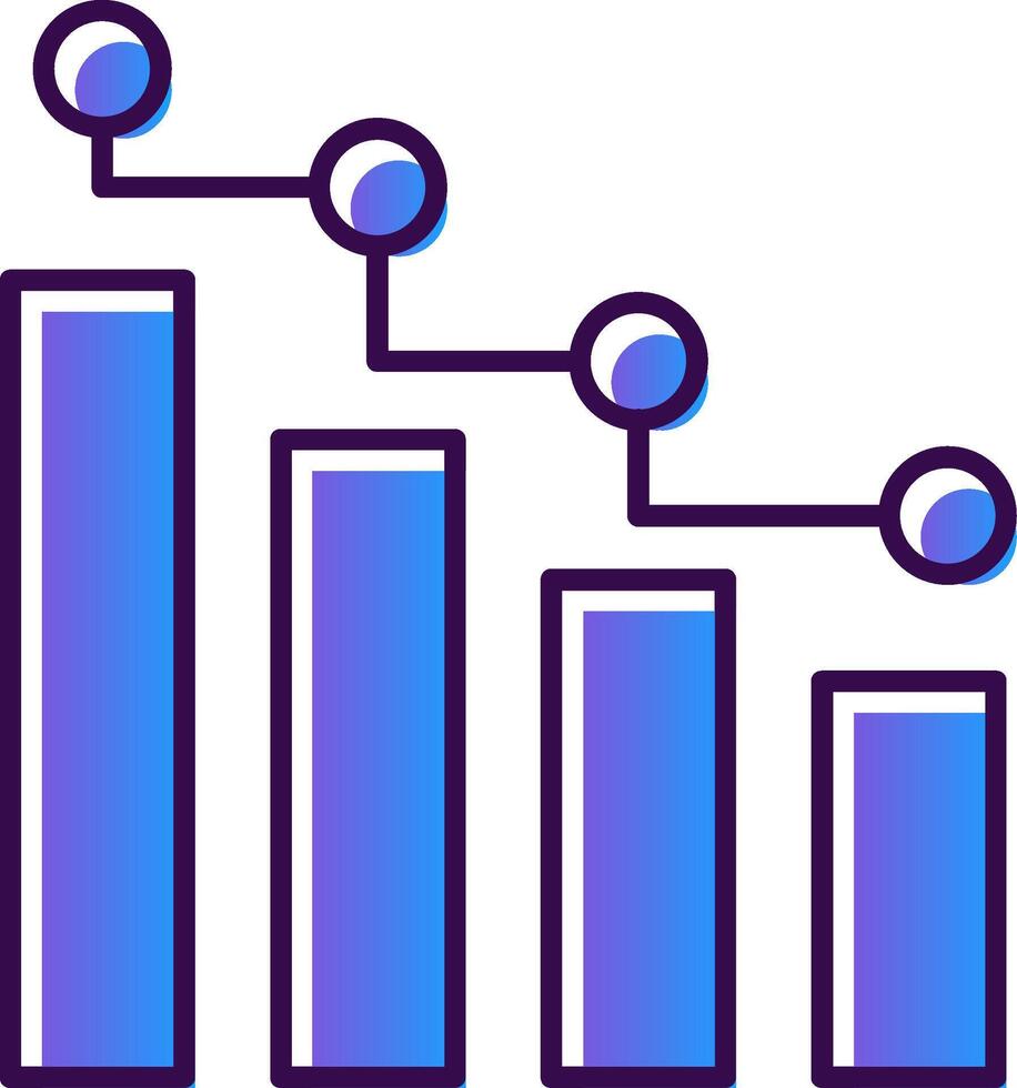 estadísticas degradado lleno icono vector