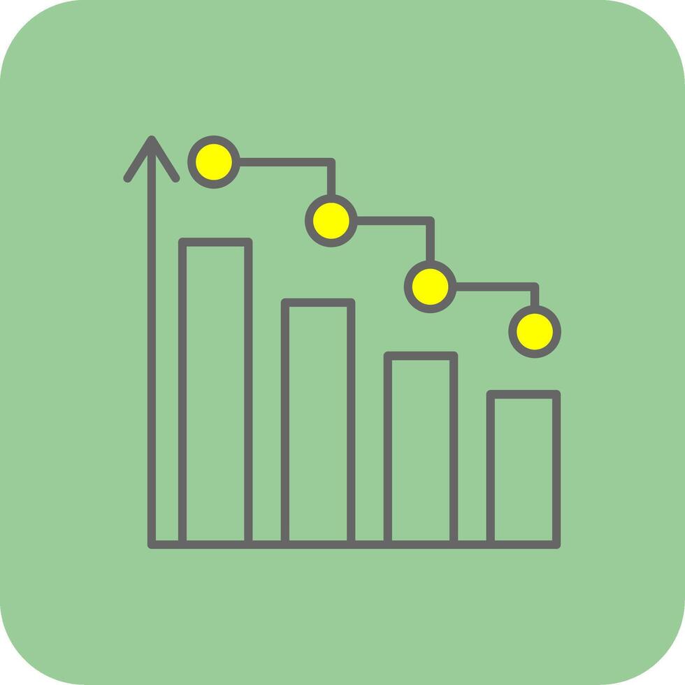 Bar Chart Filled Yellow Icon vector