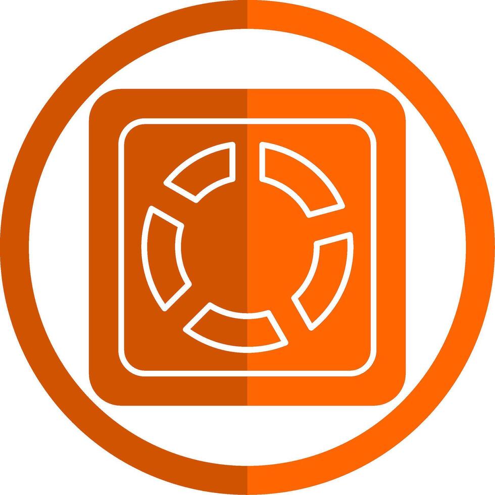 tarta gráfico glifo naranja circulo icono vector