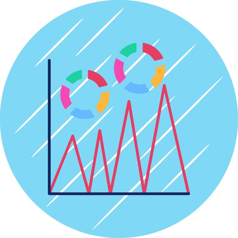 Graph Flat Blue Circle Icon vector