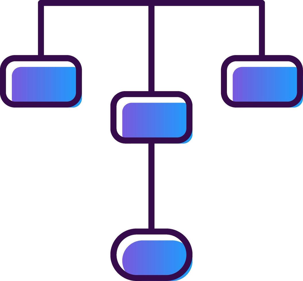 Hierarchical Structure Gradient Filled Icon vector