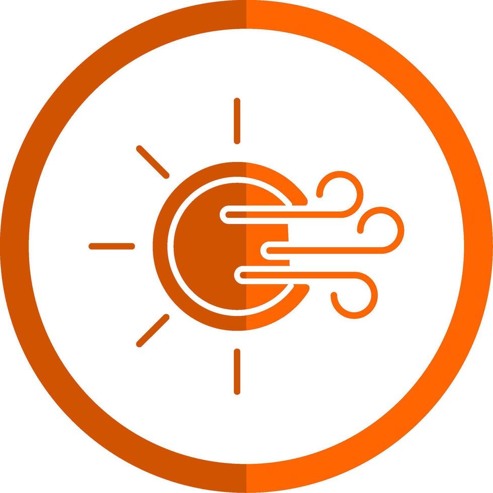 Windy Glyph Orange Circle Icon vector