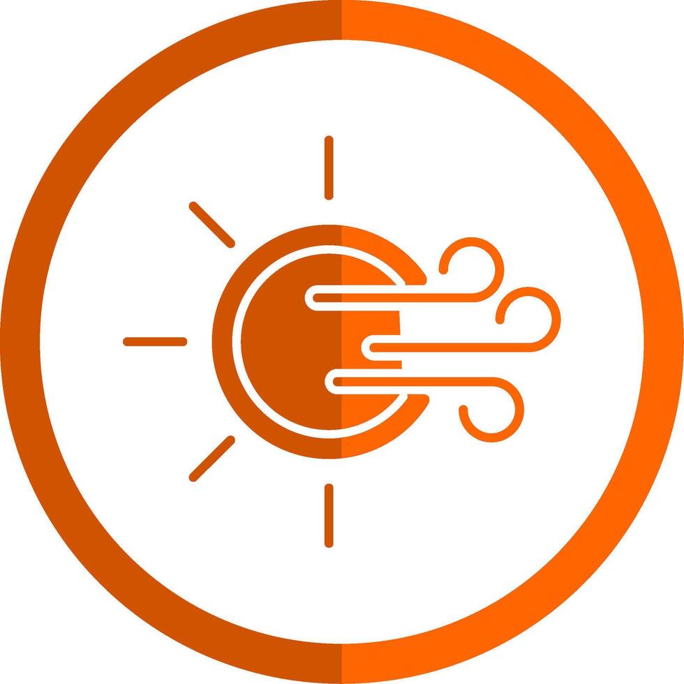 Ventoso glifo naranja circulo icono vector