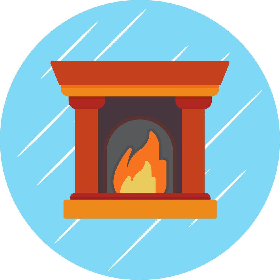 Fireplace Flat Blue Circle Icon vector