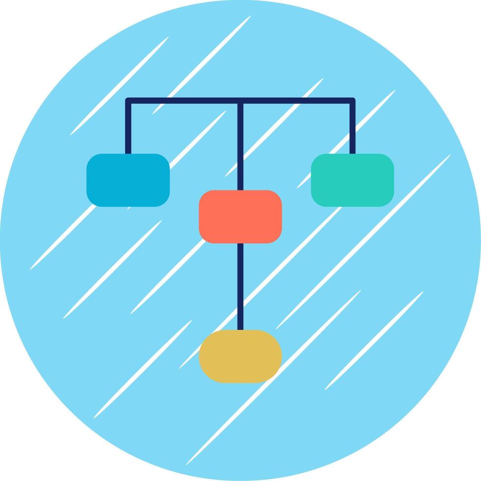 Hierarchical Structure Flat Blue Circle Icon vector