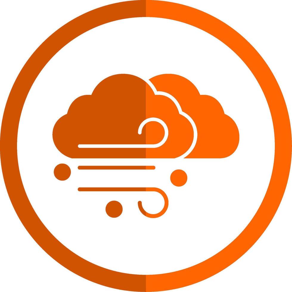 Windy Glyph Orange Circle Icon vector