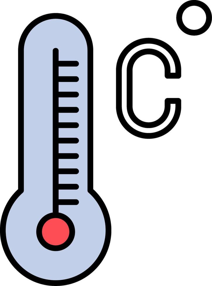 Celsius lleno medio cortar icono vector