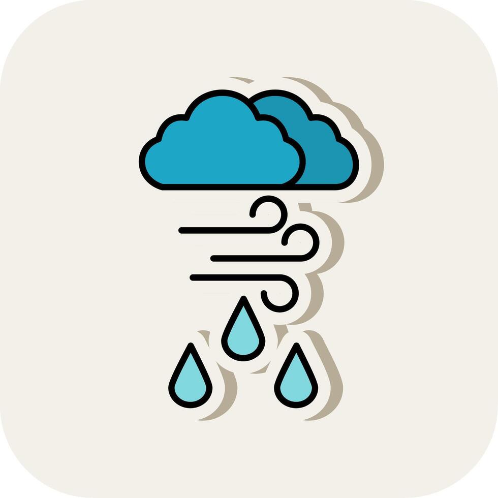 Humidity Line Filled White Shadow Icon vector