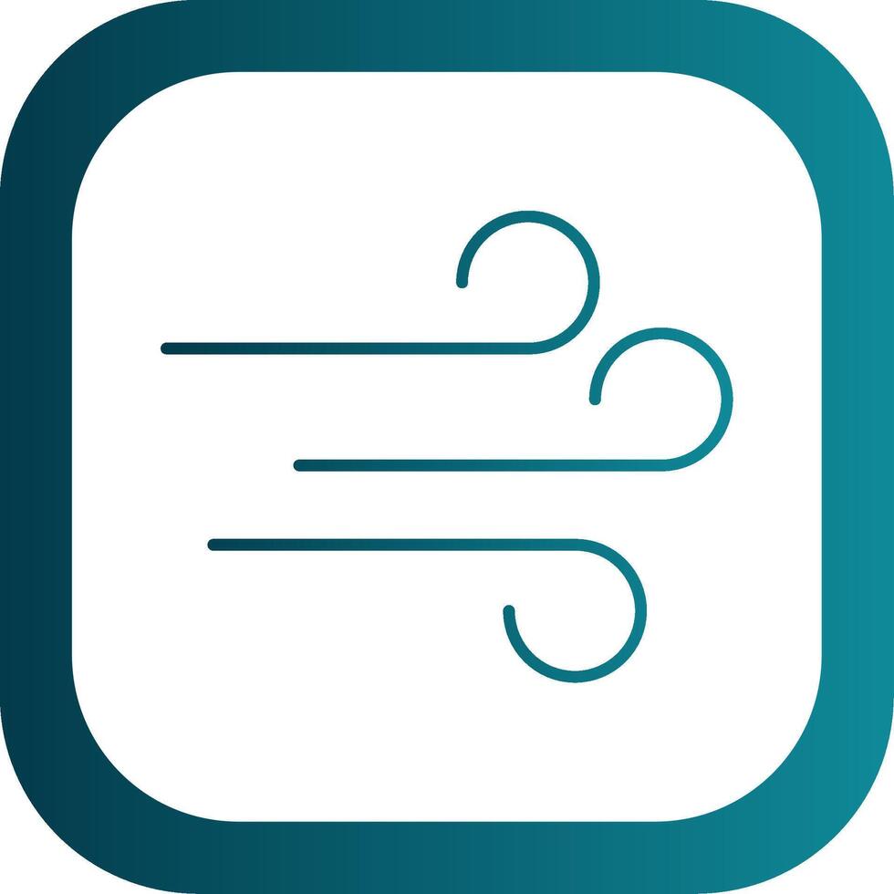Wind Glyph Gradient Round Corner Icon vector