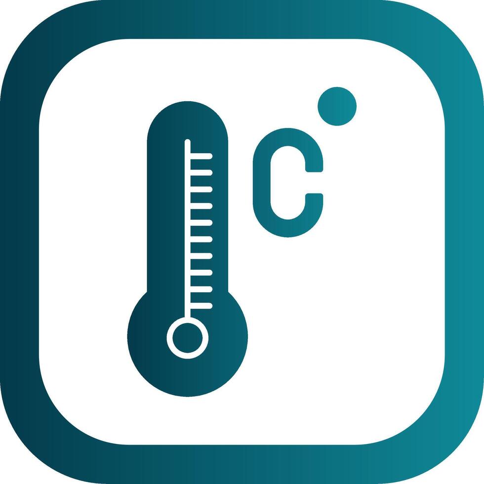 Celsius Glyph Gradient Round Corner Icon vector