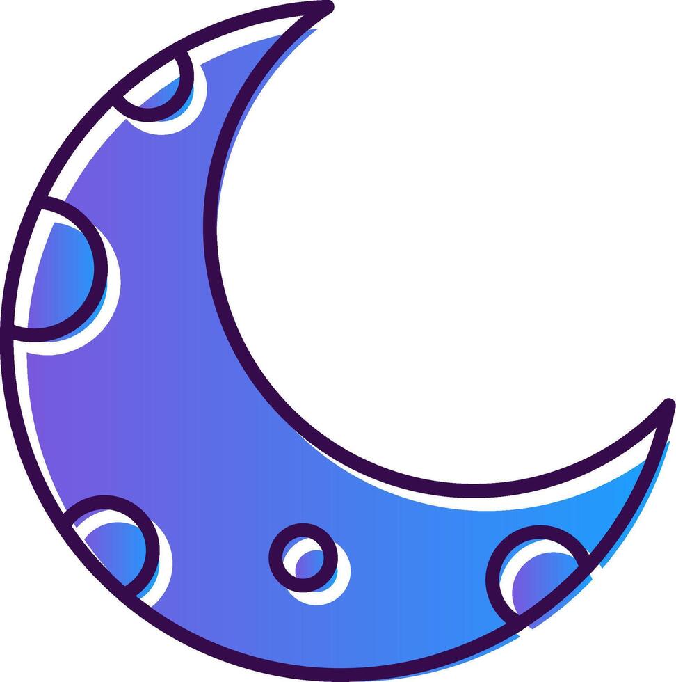 Half Moon Gradient Filled Icon vector