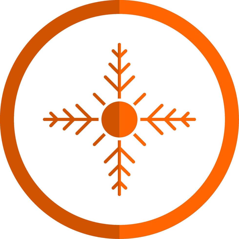 copo de nieve glifo naranja circulo icono vector