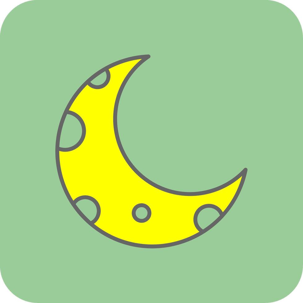 Half Moon Filled Yellow Icon vector